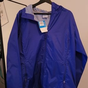 NEW Columbia Rain jacket women's XL, color blue/violet